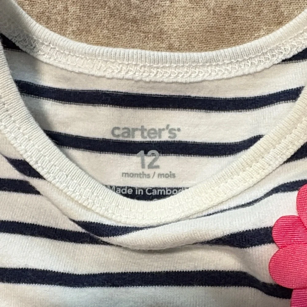 Carter's Striped Top and Pink Skirt Set